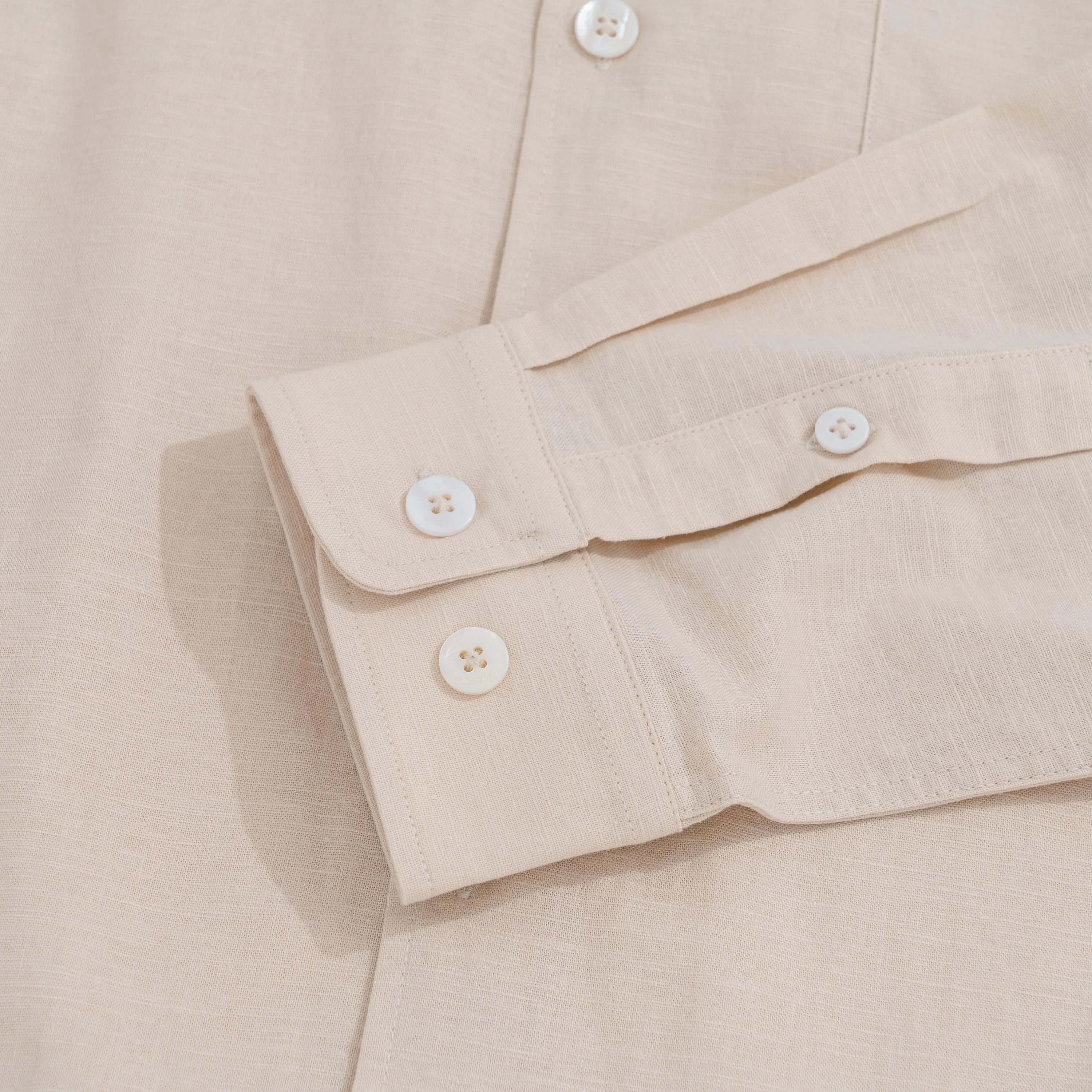 Hawaiian Shirt For Men Riviera Holiday Pointed Collar Long Sleeve Shirt - Light Khaki Riviera Holiday - Light Khaki sold by Yiume product image thumbnail 5