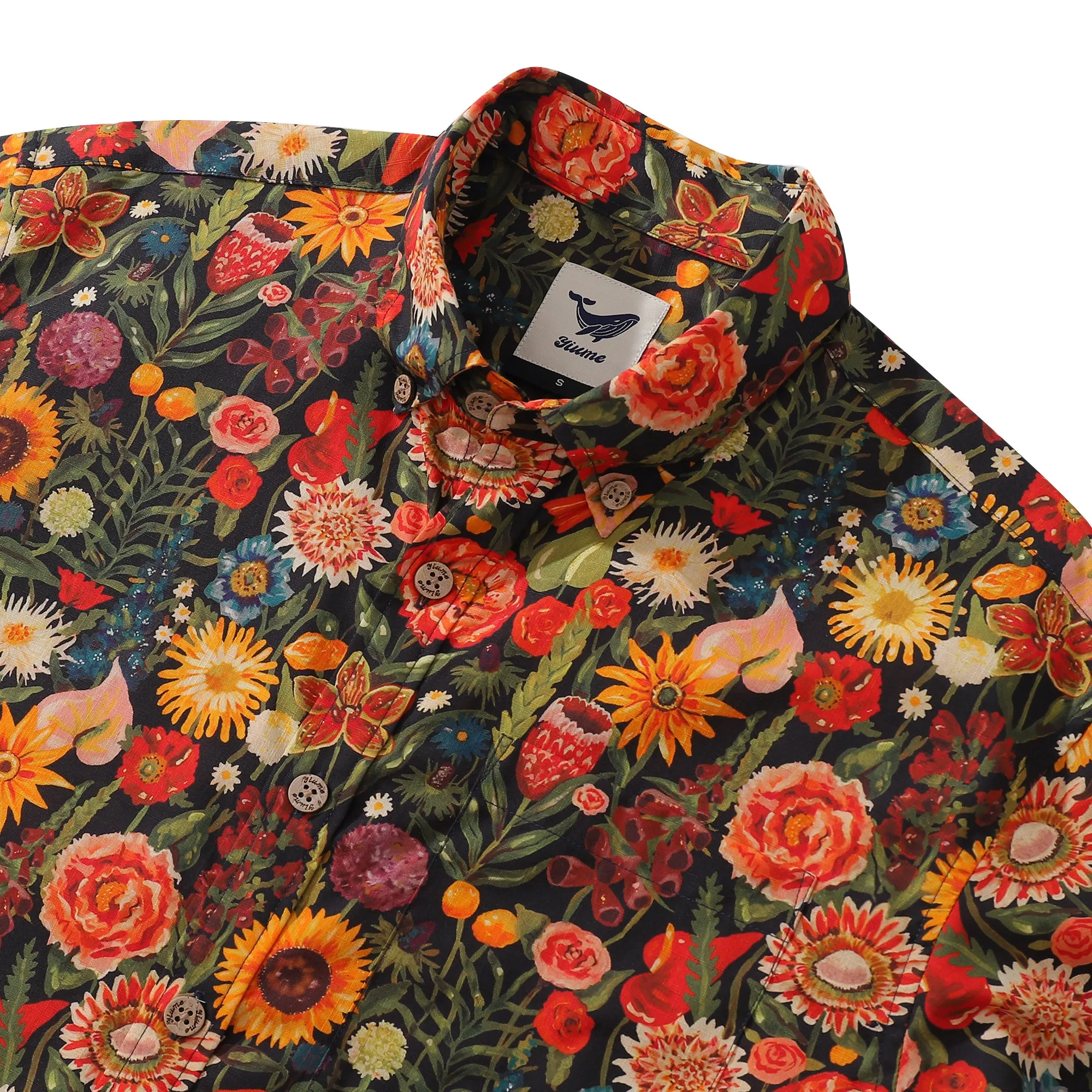 1930s Vintage Hawaiian Shirt For Men Flowers Shirt Button-down Short Sleeve 100% Cotton Shirt sold by Yiume product image thumbnail 2