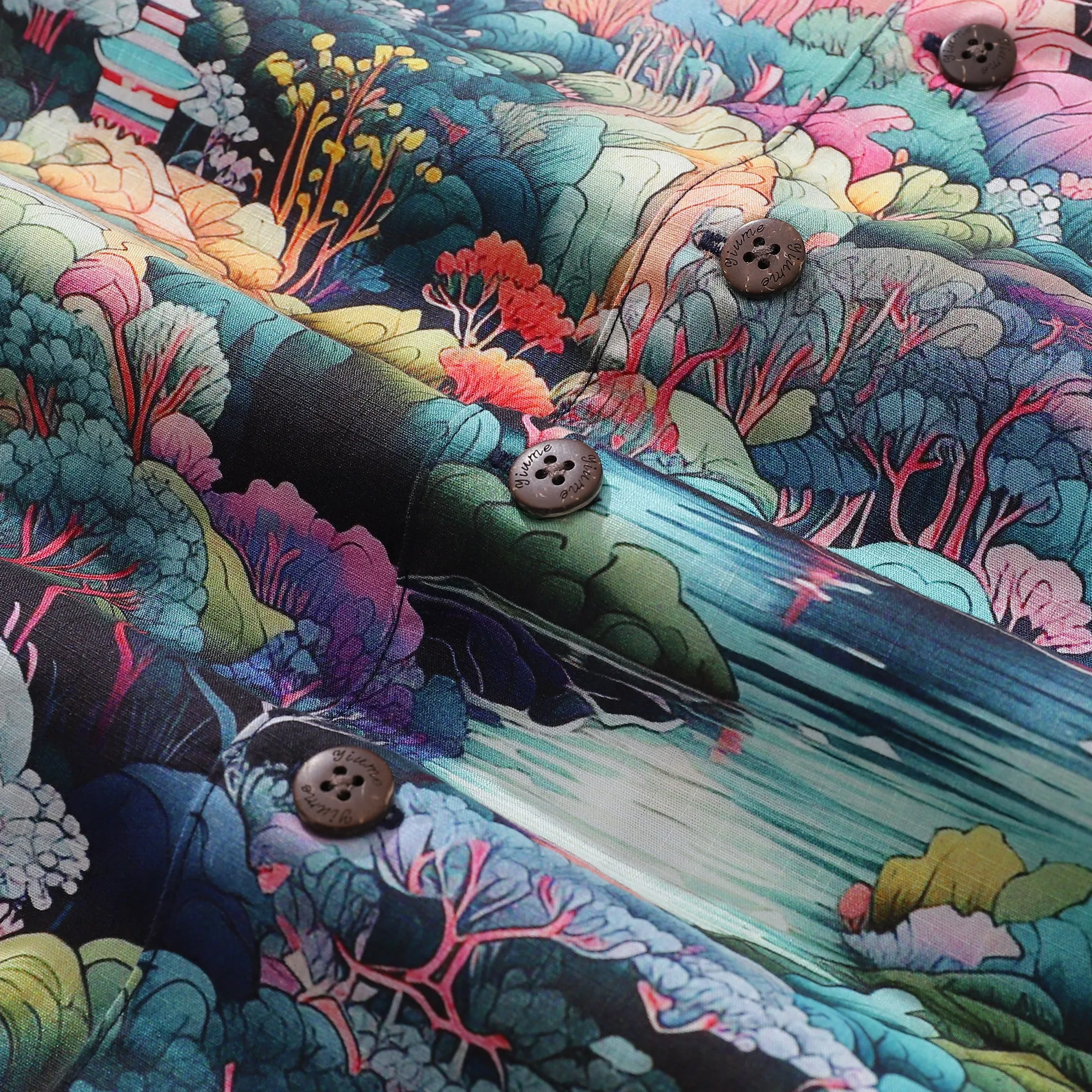 Hawaiian Shirt For Men Secret Garden Shirt Camp Collar 100% Cotton sold by Yiume product image thumbnail 5