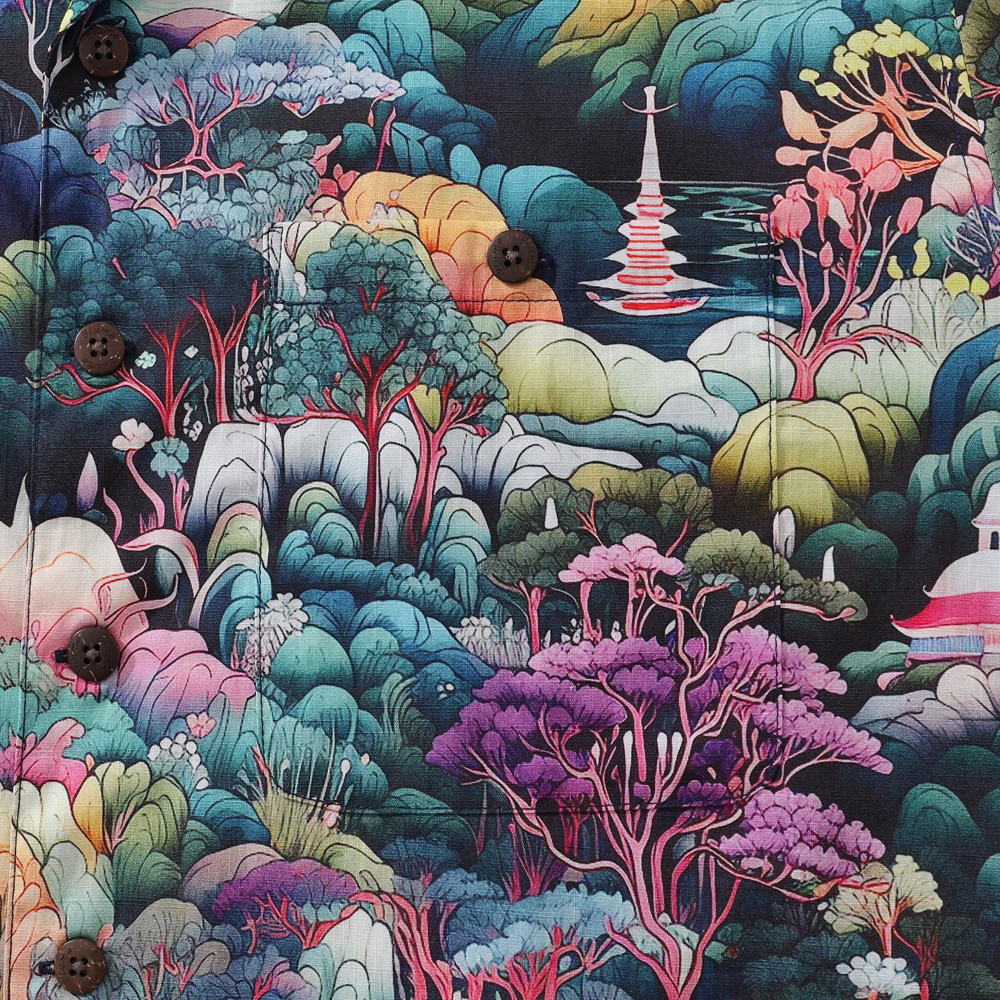 Hawaiian Shirt For Men Secret Garden Shirt Camp Collar 100% Cotton sold by Yiume product image thumbnail 3