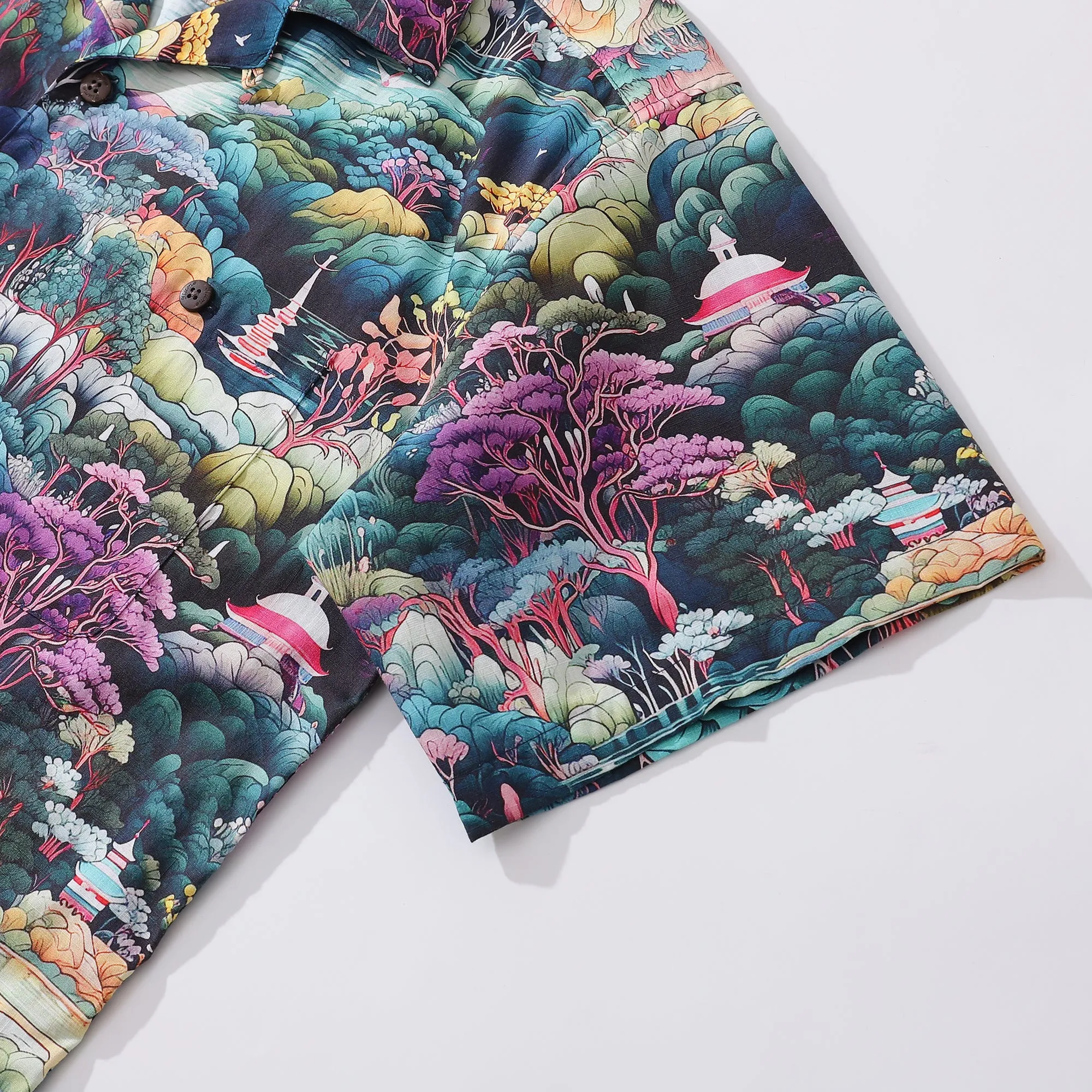 Hawaiian Shirt For Men Secret Garden Shirt Camp Collar 100% Cotton sold by Yiume product image thumbnail 4