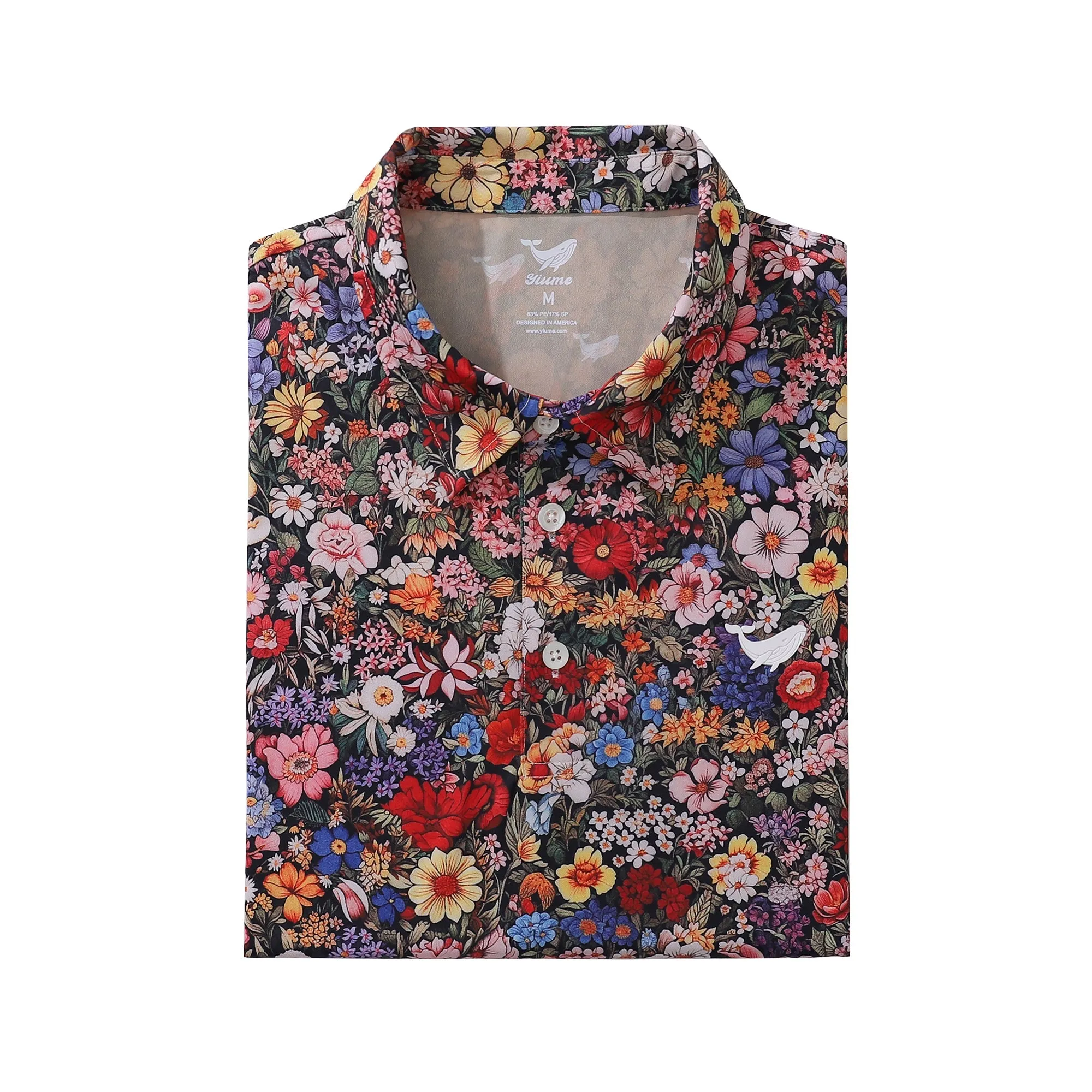 Men's Hawaiian Polo Shirt Among the Flowers Print Short Sleeve Golf Shirt Among The Flowers Polo sold by Yiume product image thumbnail 2