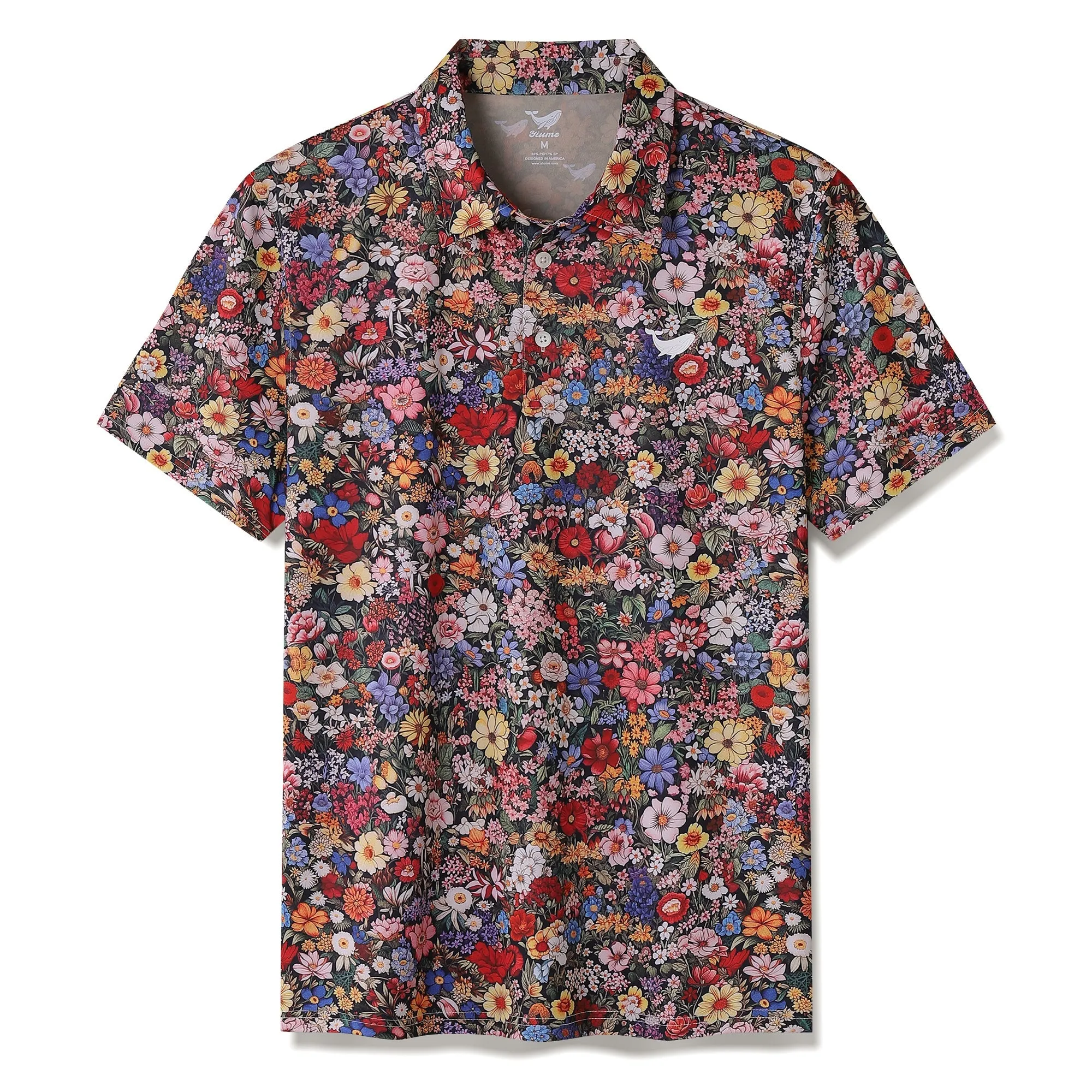 Men's Hawaiian Polo Shirt Among the Flowers Print Short Sleeve Golf Shirt Among The Flowers Polo sold by Yiume product image thumbnail 3