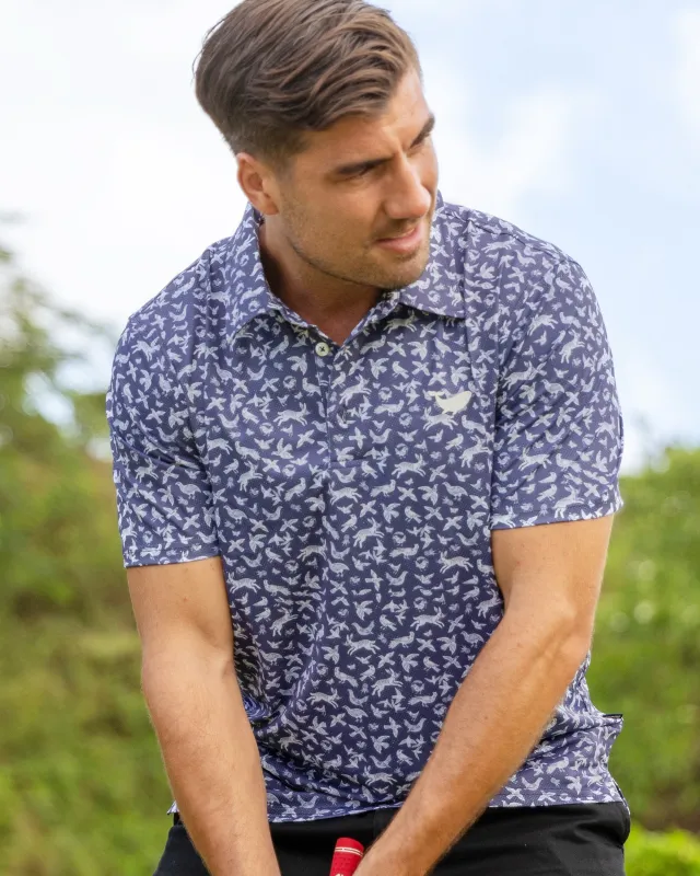 Men's Hawaiian Island Daydream Print Short Sleeve Polo Shirt Island Daydream Polo sold by Yiume