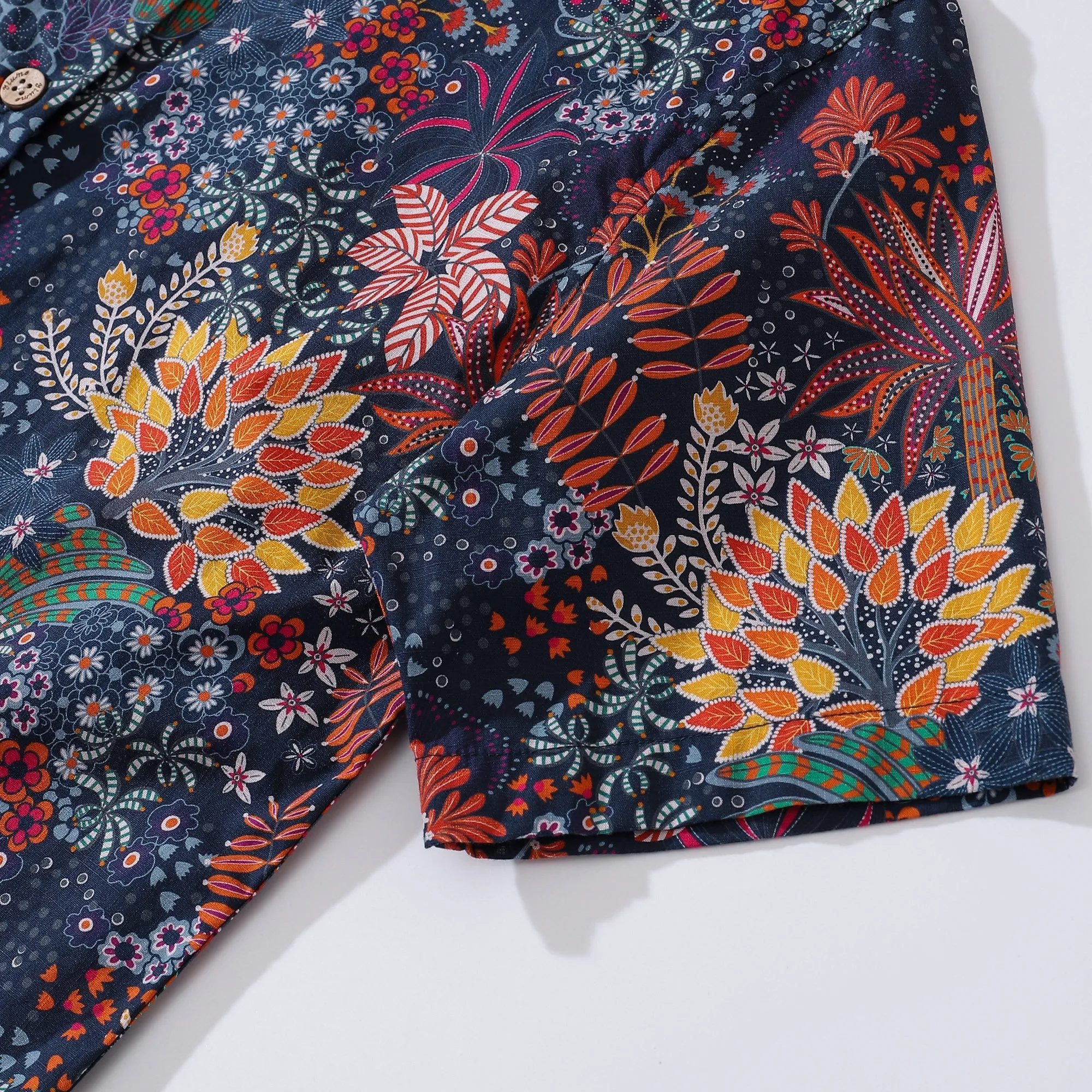 Women's Hawaiian Shirt Quirky Plants Print Cotton Button-up Short Sleeve Quirky Plants Women Shirt sold by Yiume product image thumbnail 3