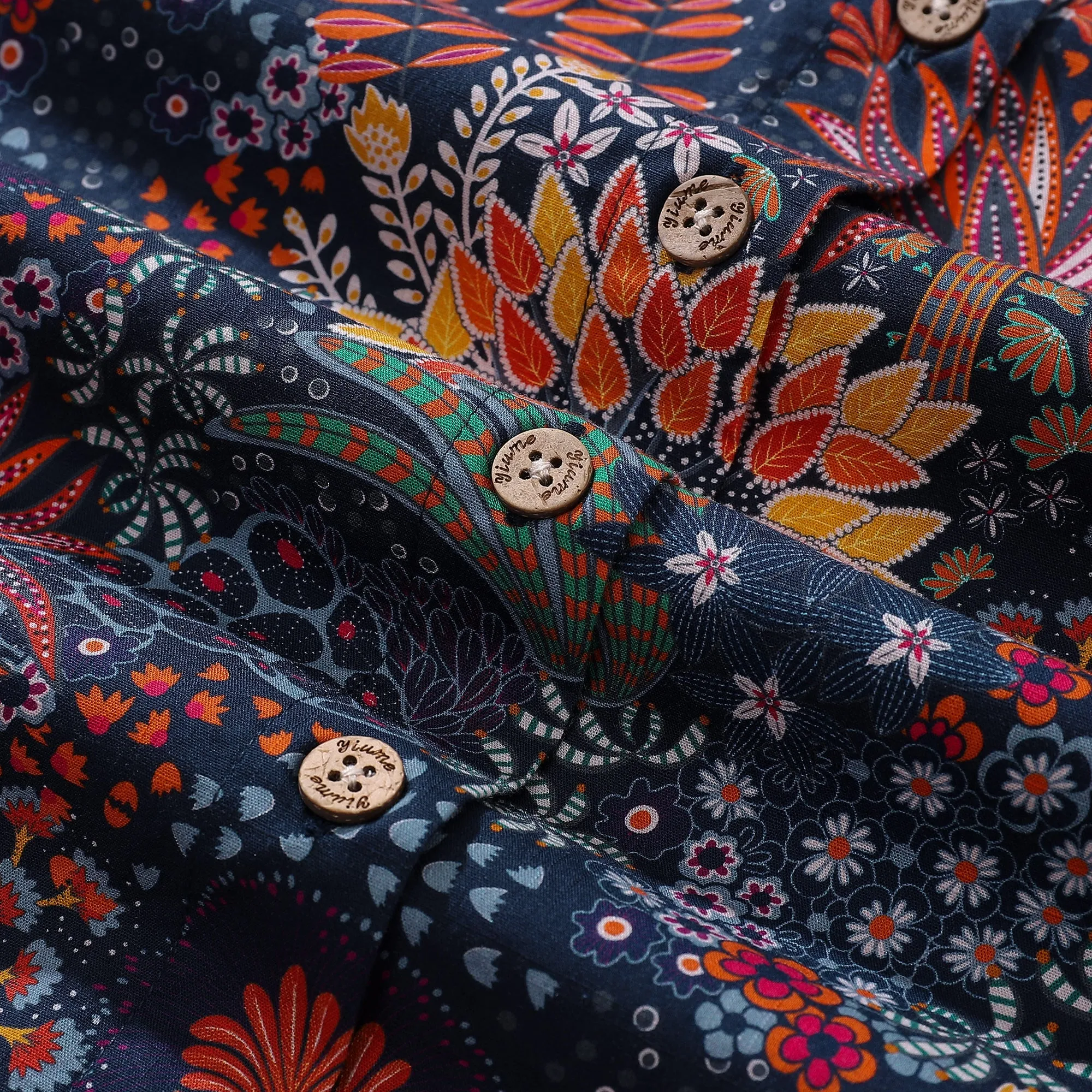 Women's Hawaiian Shirt Quirky Plants Print Cotton Button-up Short Sleeve Quirky Plants Women Shirt sold by Yiume product image thumbnail 4