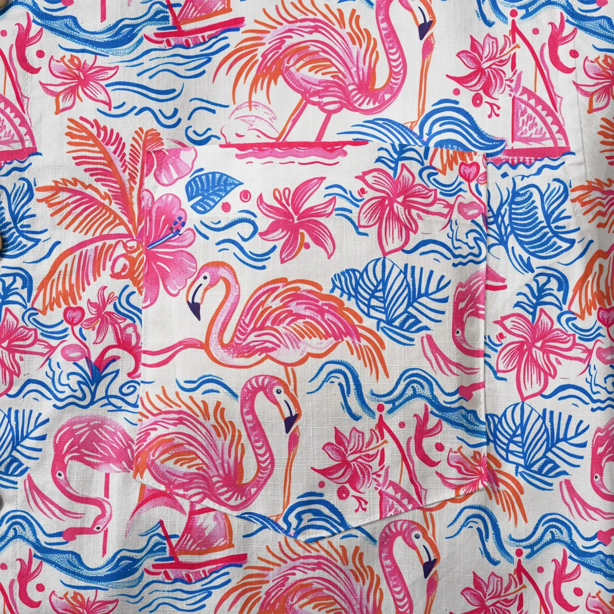 LeosWare® Men's Hawaiian Shirt Short Sleeve Button-up 100% Cotton Aloha Tropical Fire Bay sold by Yiume product image thumbnail 4
