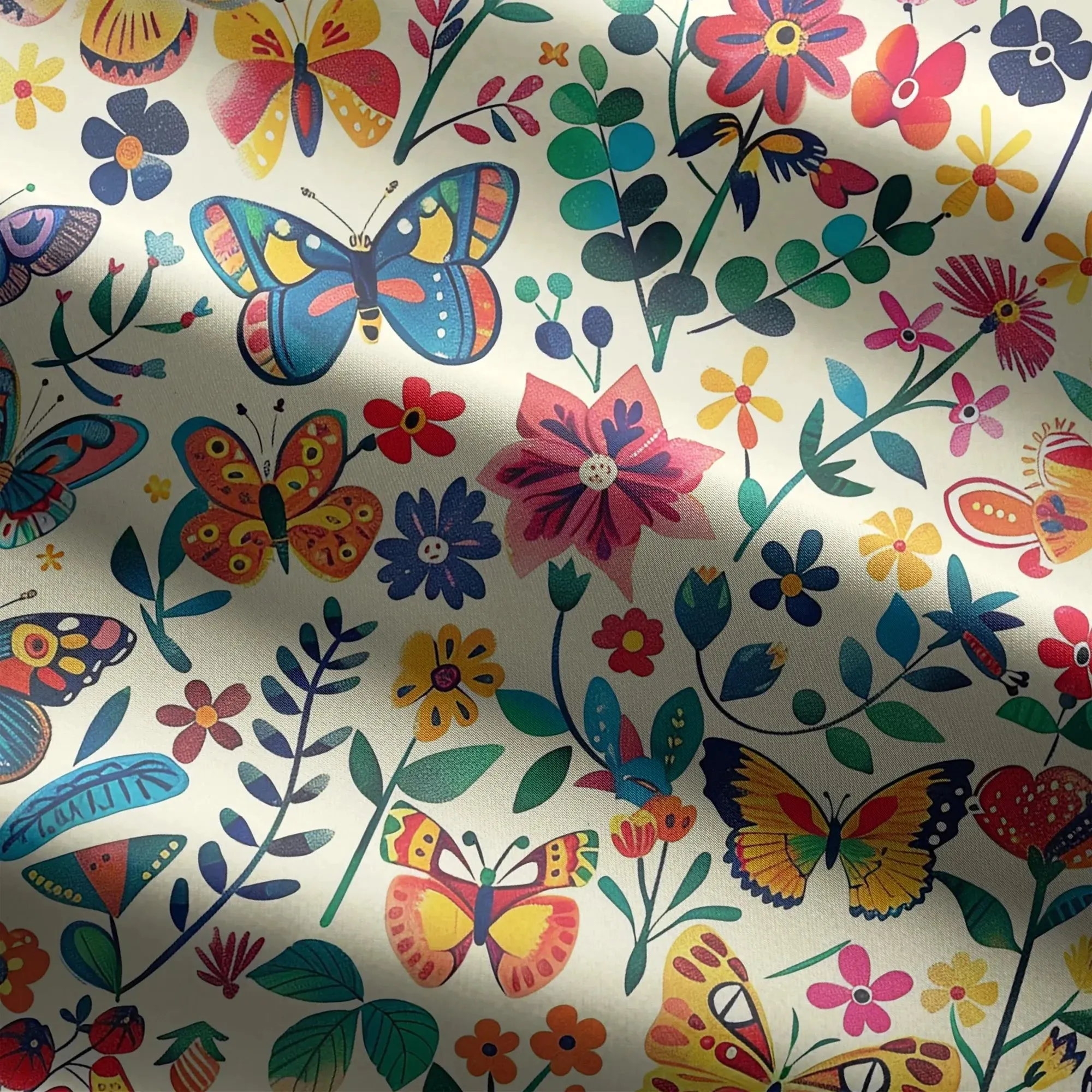 Women's Casual Blouse Elbow Sleeve Crew Neck Button-Back 100% Lyocell Beige Aloha Butterfly Whispers In Full Bloom sold by Yiume product image thumbnail 5