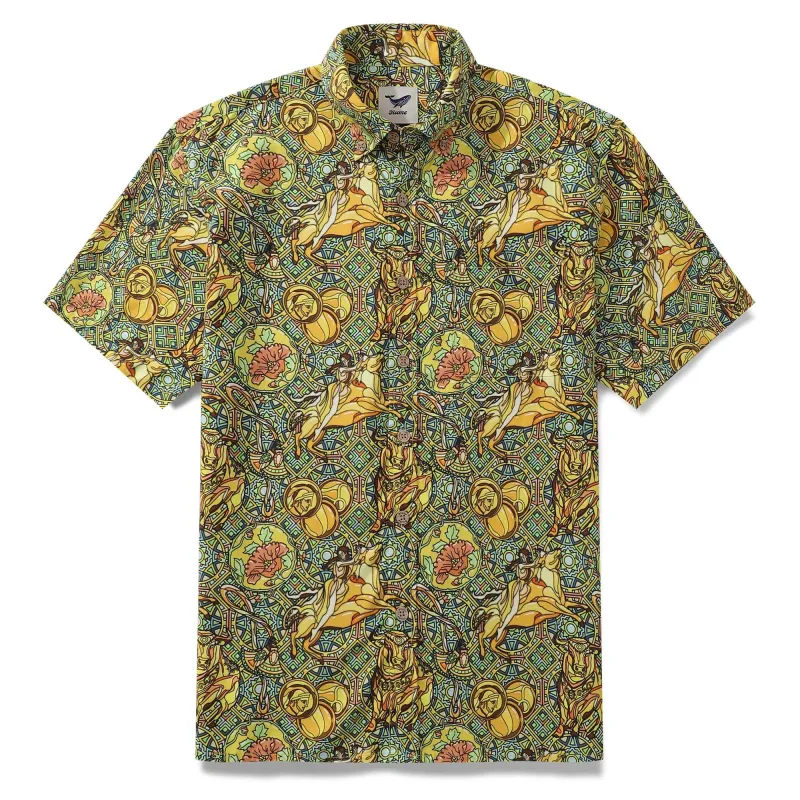 Men's Hawaiian Shirt Taurus Print Tencel™ Button-down Short Sleeve Aloha Shirt The 12 Zodiac Signs By Sun made by Yiume