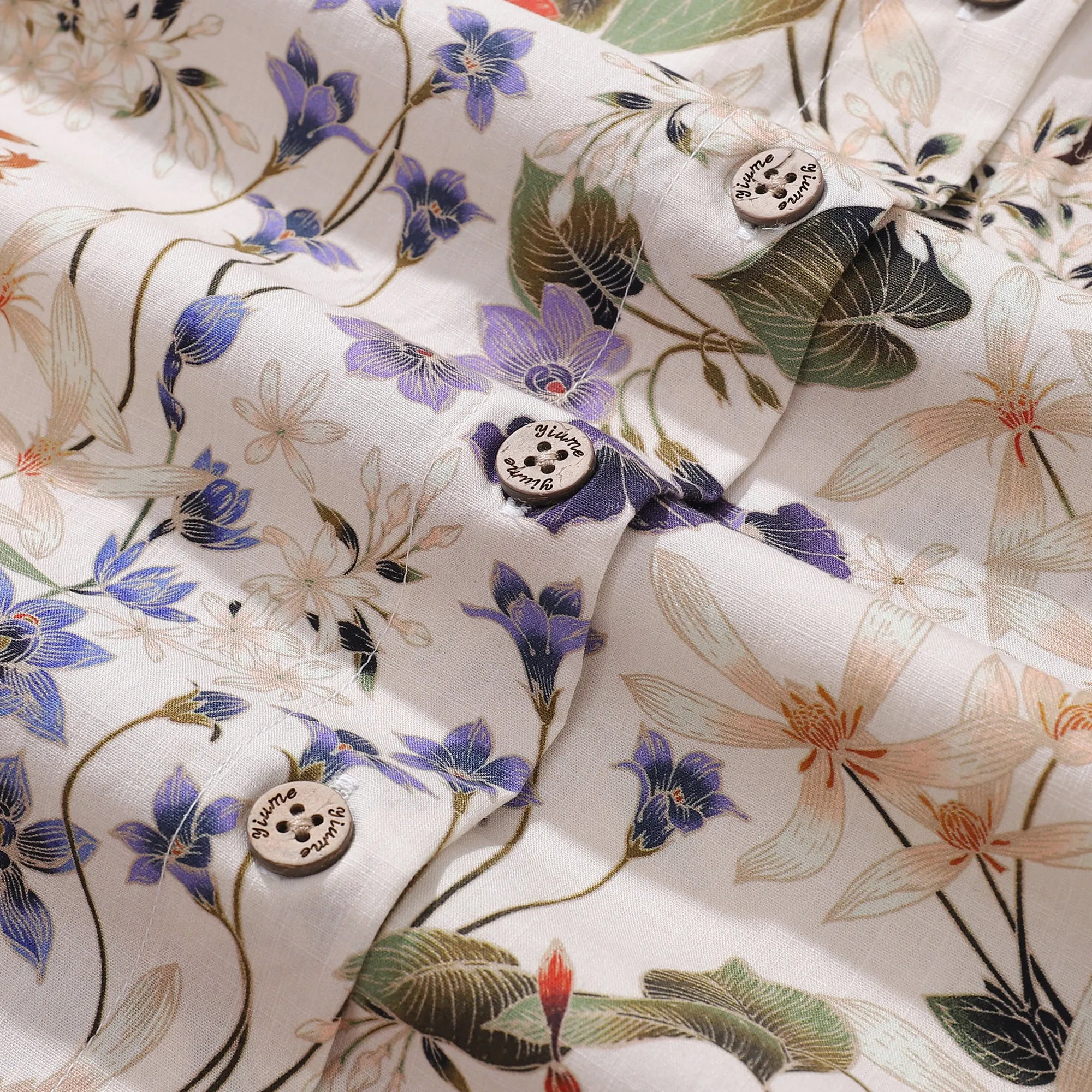 Women's Hawaiian Shirt Wildflowers By Eloise Cotton Button-up Short Sleeve Australian Wildflower By Eloise sold by Yiume product image thumbnail 4