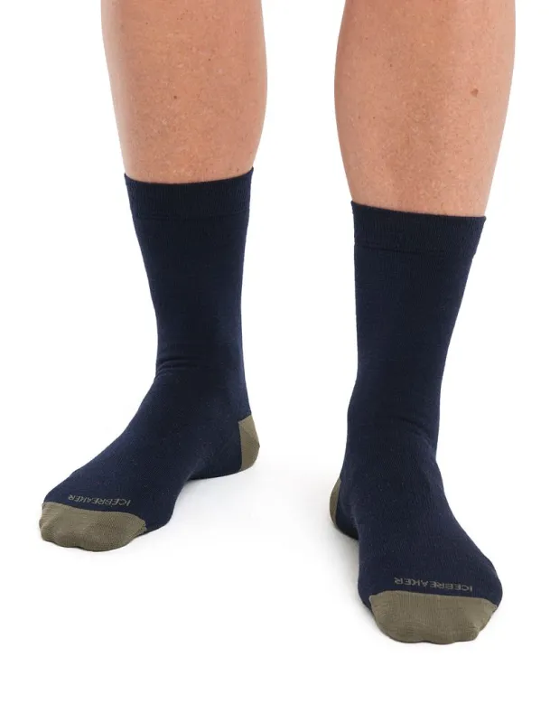 Icebreaker Merino Lifestyle Fine Gauge Crew Socks - Woman - Midnight Navy/loden - Size LXL sold by Icebreaker