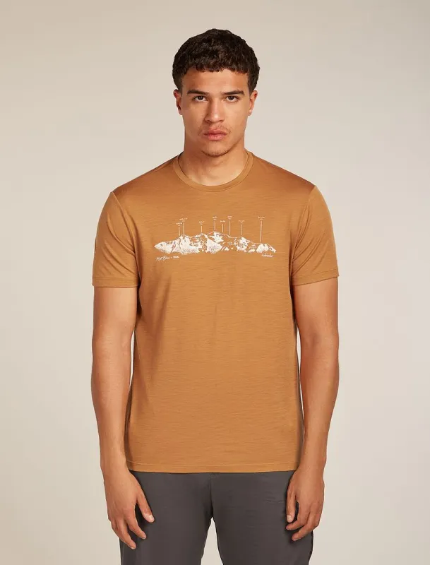 Icebreaker Merino 150 Tech Lite Short Sleeve T-Shirt The Peaks - Man - Trail - Size M sold by Icebreaker