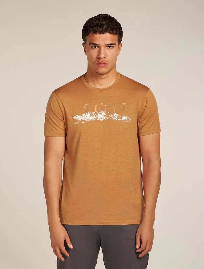 Icebreaker Merino 150 Tech Lite Short Sleeve T-Shirt The Peaks - Man - Trail - Size M sold by Icebreaker