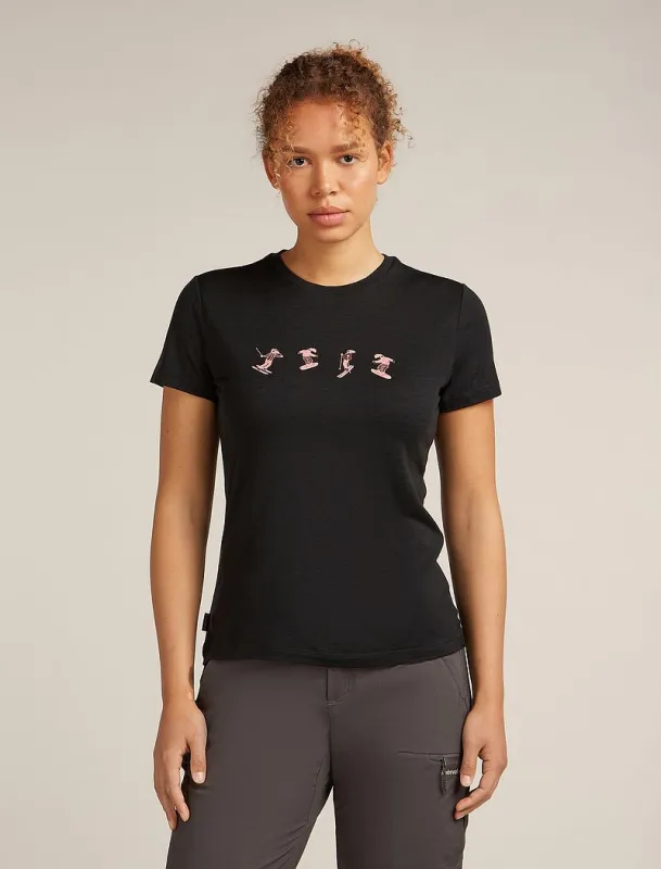 Icebreaker Merino 150 Tech Lite Short Sleeve T-Shirt Snow Day - Woman - Black - Size L sold by Icebreaker