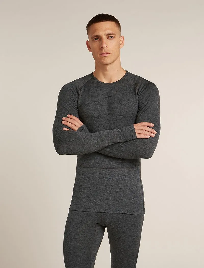 Icebreaker Merino 260 ZoneKnit™ Long Sleeve Crew Thermal Top - Man - Jet Hthr - Size L sold by Icebreaker