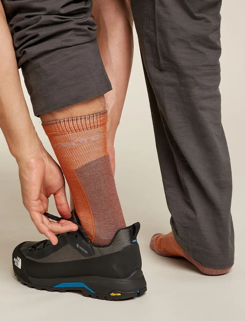 Icebreaker Merino Hike+ Light Crew Socks - Man - Dusty Clay/carob - Size S sold by Icebreaker