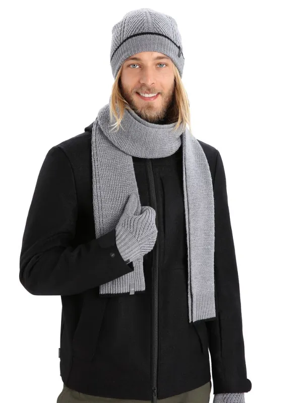 Icebreaker Merino Waypoint Scarf - Man - Gritstone Heather/black sold by Icebreaker