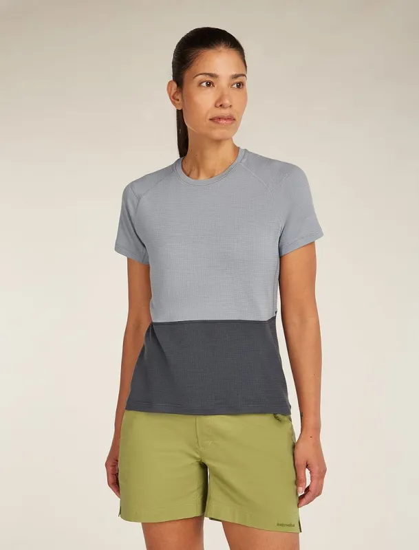 Icebreaker Merino 200 Waffle Elevation Short Sleeve T-Shirt - Woman - Alloy/obsidian - Size L sold by Icebreaker