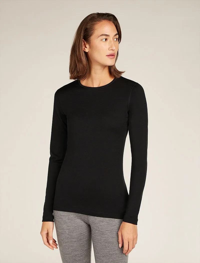 Icebreaker Merino 200 Oasis Long Sleeve Crew Thermal Top - Woman - Black - Size M sold by Icebreaker