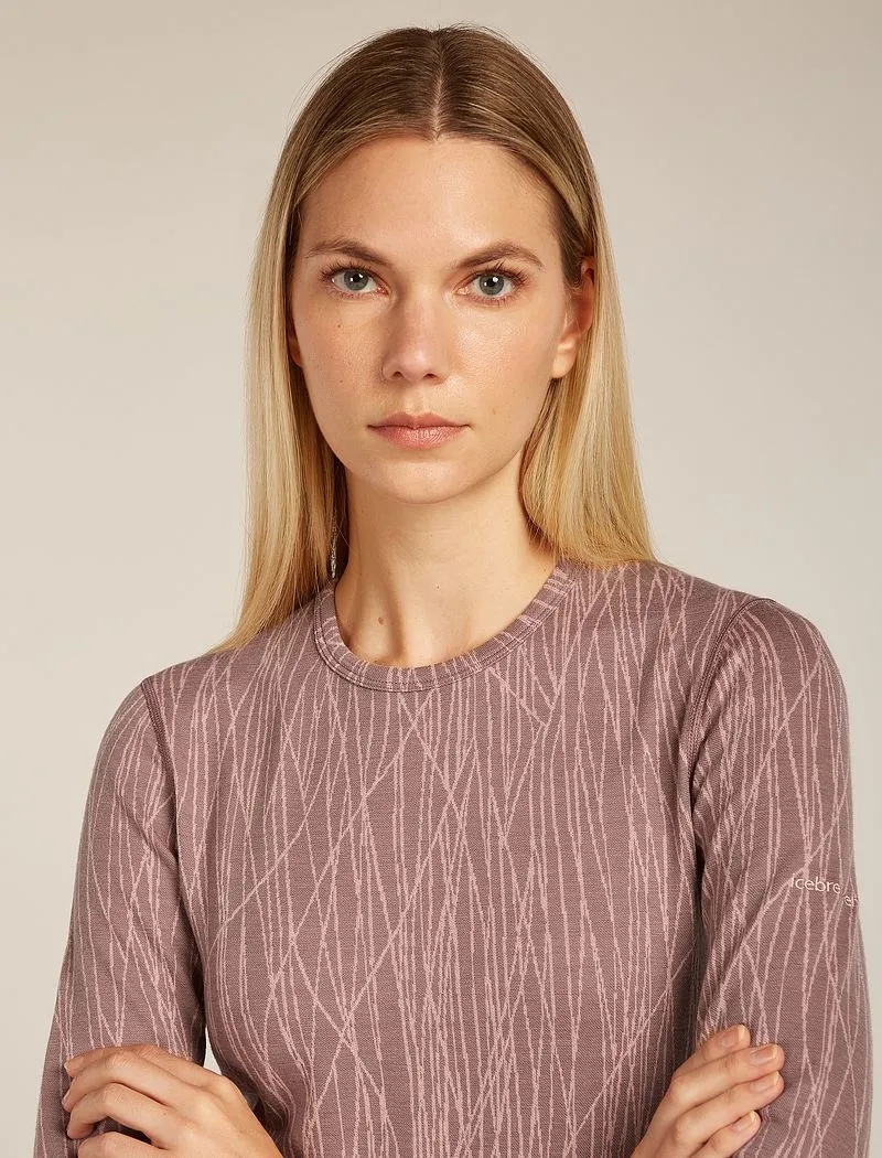 Icebreaker Merino 260 Tech Vertex Long Sleeve Crew Thermal Top Delta Lines - Woman - Summit/blush - Size L sold by Icebreaker product image thumbnail 5