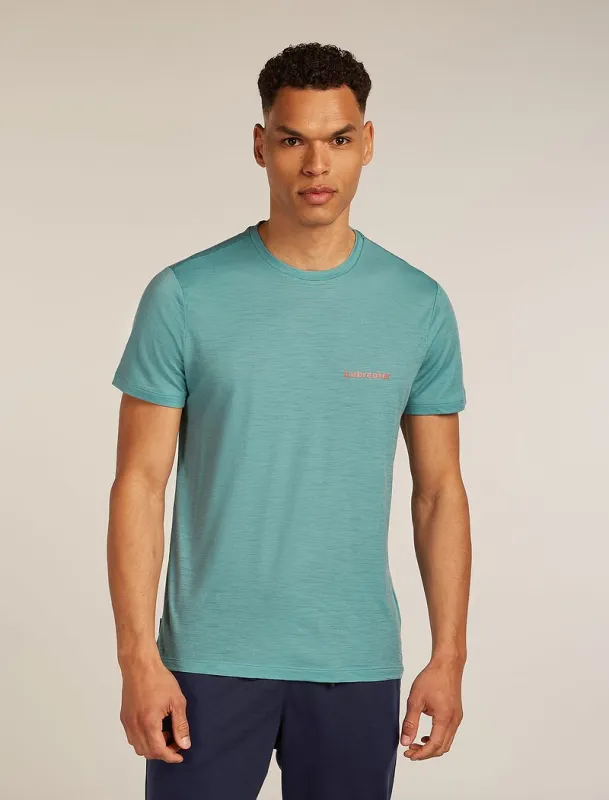 Icebreaker Merino 150 Tech Lite Short Sleeve T-Shirt IB Wordmark - Man - Hydro - Size XL sold by Icebreaker