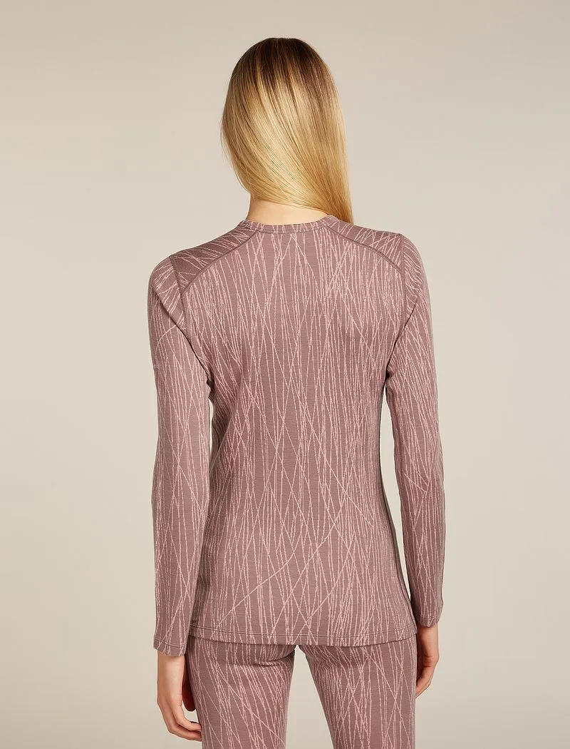 Icebreaker Merino 260 Tech Vertex Long Sleeve Crew Thermal Top Delta Lines - Woman - Summit/blush - Size XL sold by Icebreaker product image thumbnail 2