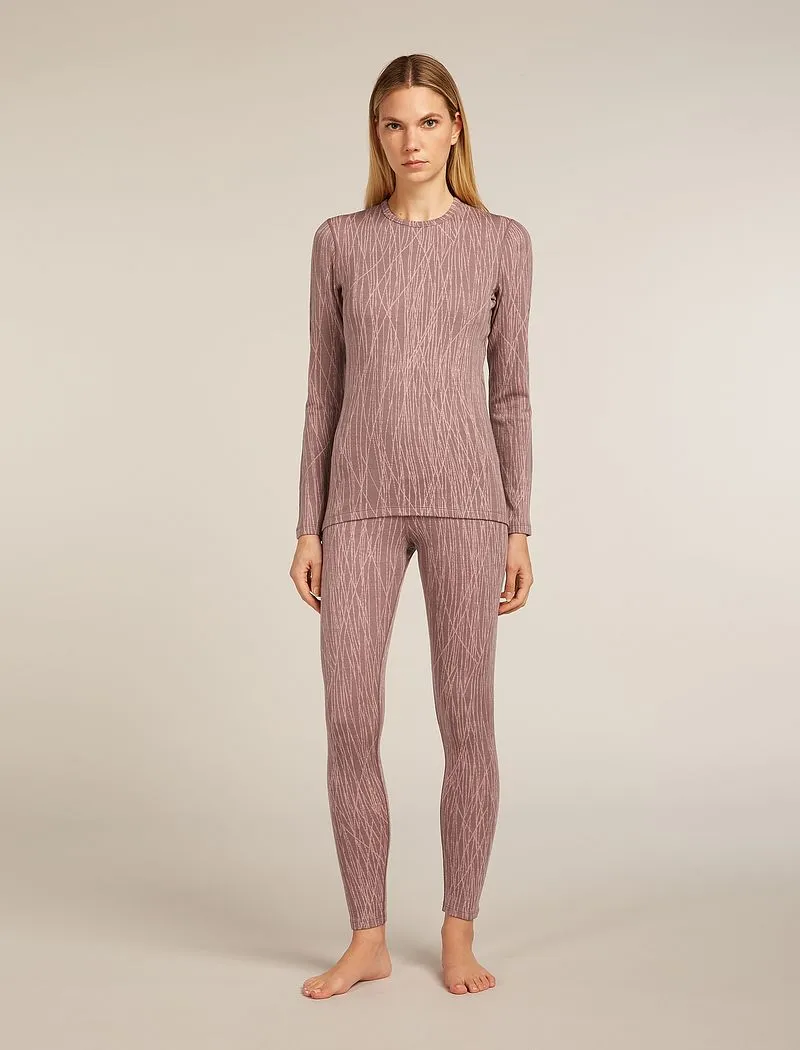 Icebreaker Merino 260 Tech Vertex Long Sleeve Crew Thermal Top Delta Lines - Woman - Summit/blush - Size XL sold by Icebreaker product image thumbnail 3