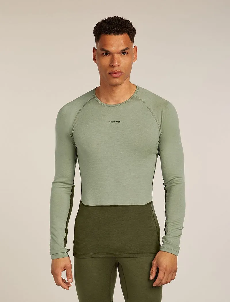 Icebreaker Merino 260 ZoneKnit™ Long Sleeve Crew Thermal Top - Man - Loden/lichen - Size L sold by Icebreaker