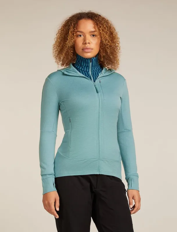 Icebreaker Merino 260 Quantum Long Sleeve Zip Hoodie - Woman - Hydro - Size S sold by Icebreaker