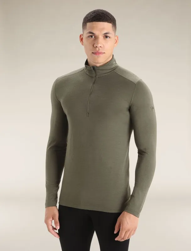 Icebreaker Merino 200 Oasis Long Sleeve Half Zip Thermal Top - Man - Loden - Size S sold by Icebreaker