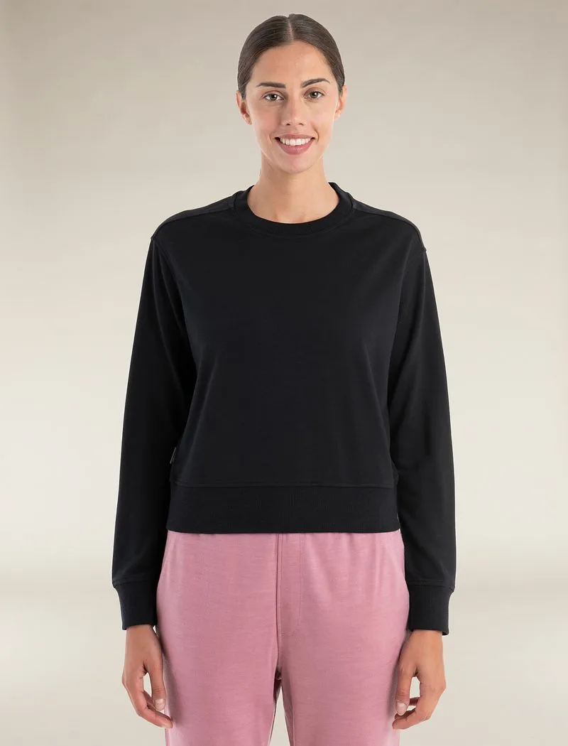 Icebreaker Merino Blend 200 Crush Long Sleeve Sweatshirt - Woman - Black - Size S sold by Icebreaker