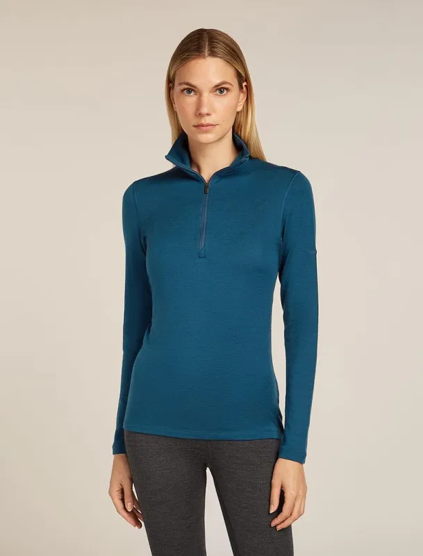 Icebreaker Merino 260 Tech Long Sleeve Half Zip Thermal Top - Woman - Atlantis - Size XXXL sold by Icebreaker