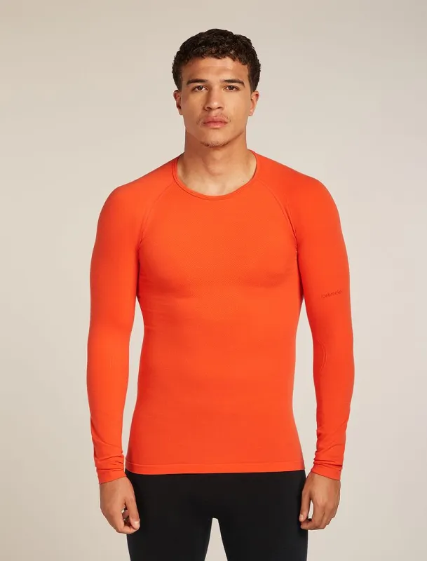 Icebreaker Merino Blend 260 ZoneKnit™ Seamless  Long Sleeve Crew Thermal Top - Man - Fervid - Size L sold by Icebreaker