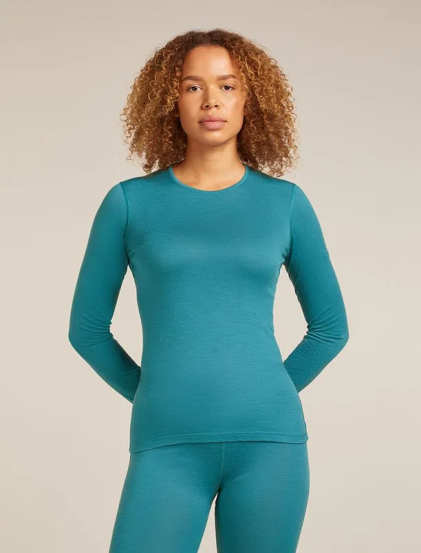 Icebreaker Merino 200 Oasis Long Sleeve Crew Thermal Top - Woman - Topaz - Size XXL sold by Icebreaker