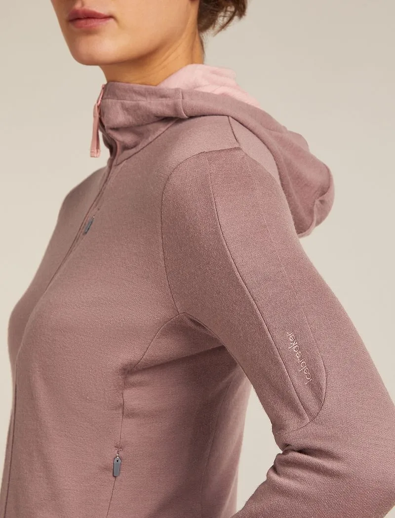 Icebreaker Merino 260 Quantum Long Sleeve Zip Hoodie - Woman - Summit/blush - Size XS sold by Icebreaker product image thumbnail 5