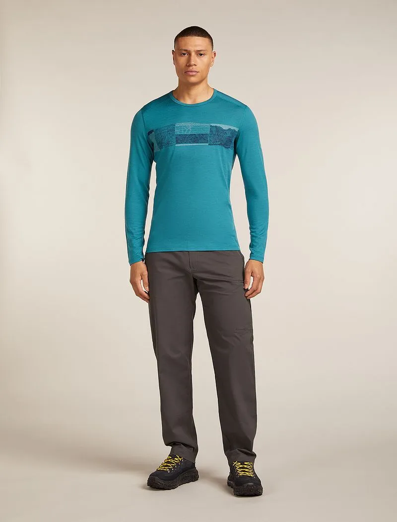 Icebreaker Merino 200 Oasis Long Sleeve Crew Thermal Top Elevation Line - Man - Topaz - Size XXL sold by Icebreaker product image thumbnail 3
