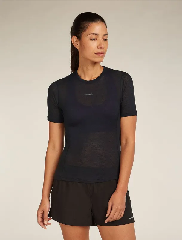Icebreaker Merino Blend 75 Cool-Lite™ Featherlight™ Short Sleeve T-Shirt - Woman - Black - Size XL sold by Icebreaker