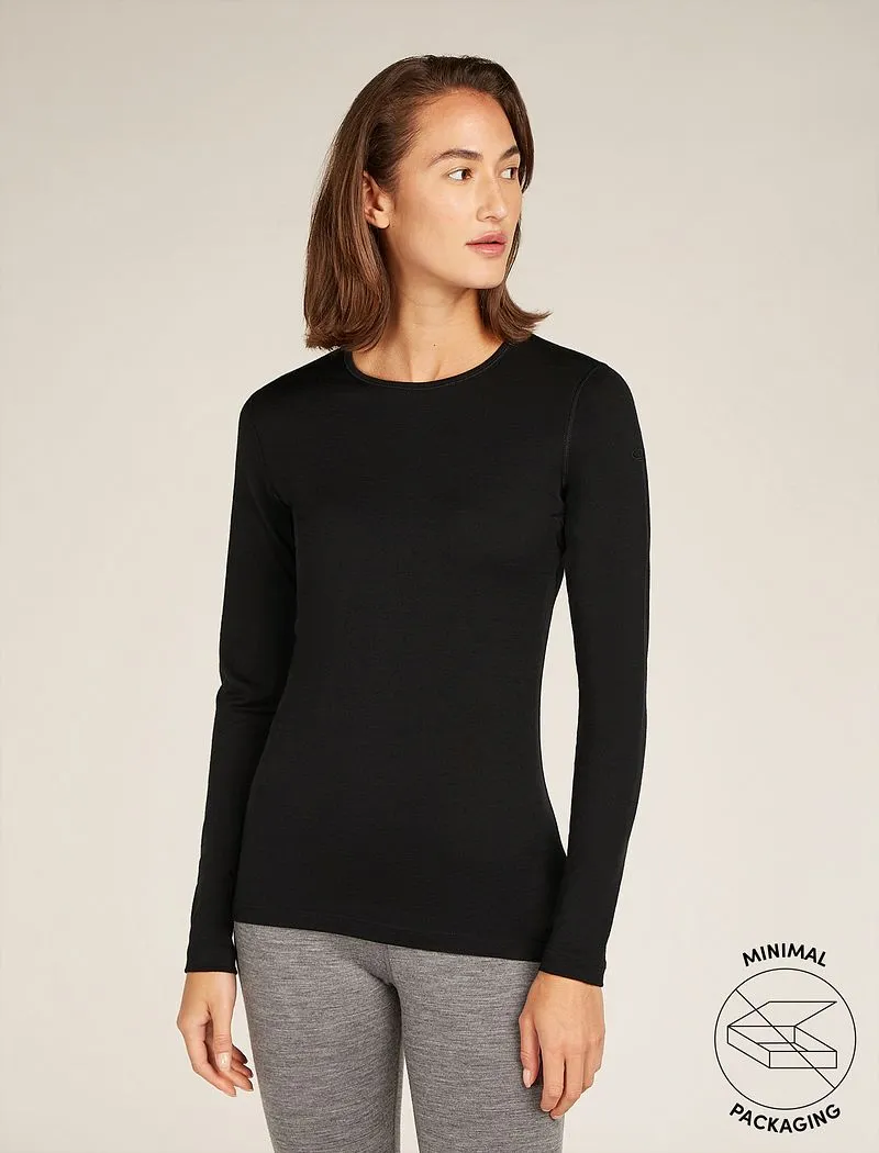 Icebreaker Merino 200 Oasis Long Sleeve Crew Thermal Top - Woman - Black Unboxed - Size XXL sold by Icebreaker
