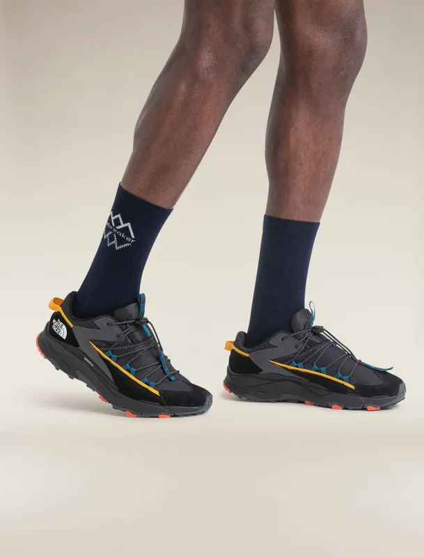 Icebreaker Merino Lifestyle Fine Gauge Crew IB Logo Reflections Socks - Man - Midnight Navy/snow - Size SM sold by Icebreaker