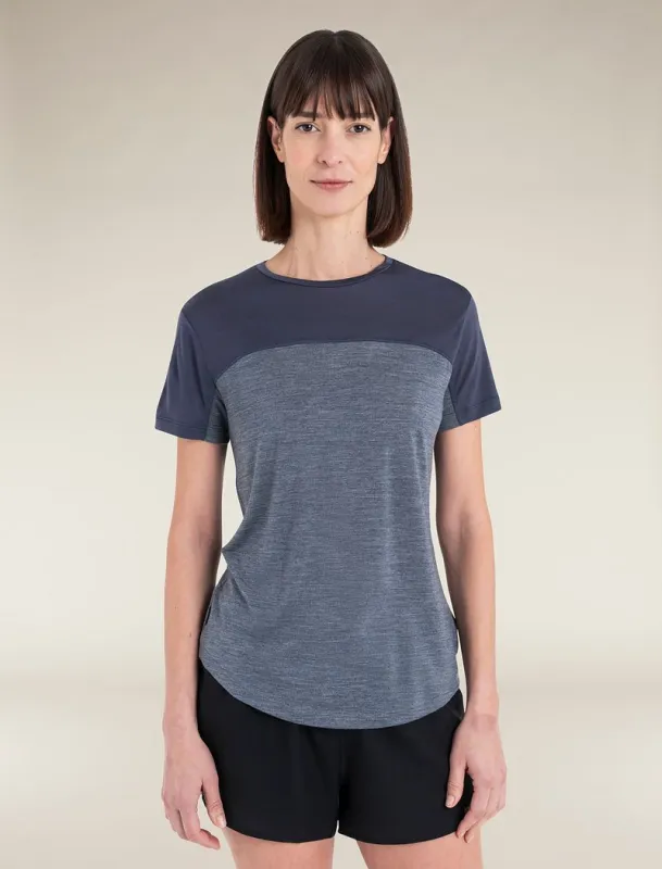 Icebreaker 125 Cool-Lite™ Merino Blend Sphere III T-Shirt Color Block - Woman - Graphite Heather/graphite - Size M sold by Icebreaker