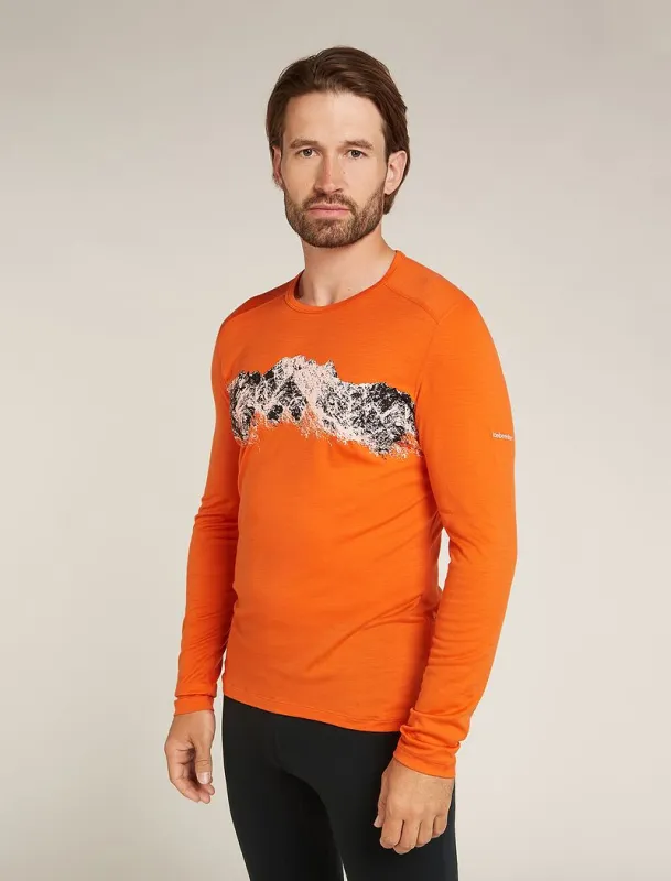 Icebreaker Merino 200 Oasis Long Sleeve Crew Thermal Top Remarkables - Man - Blaze - Size L made by Icebreaker
