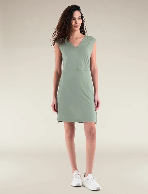 Icebreaker Merino 200 Granary Sleeveless V Neck Dress - Woman - Lichen - Size S sold by Icebreaker