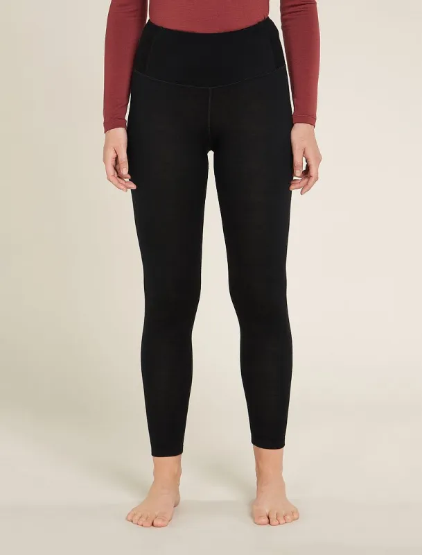 Icebreaker Merino 260 Tech High Rise Thermal Leggings - Woman - Black - Size M sold by Icebreaker