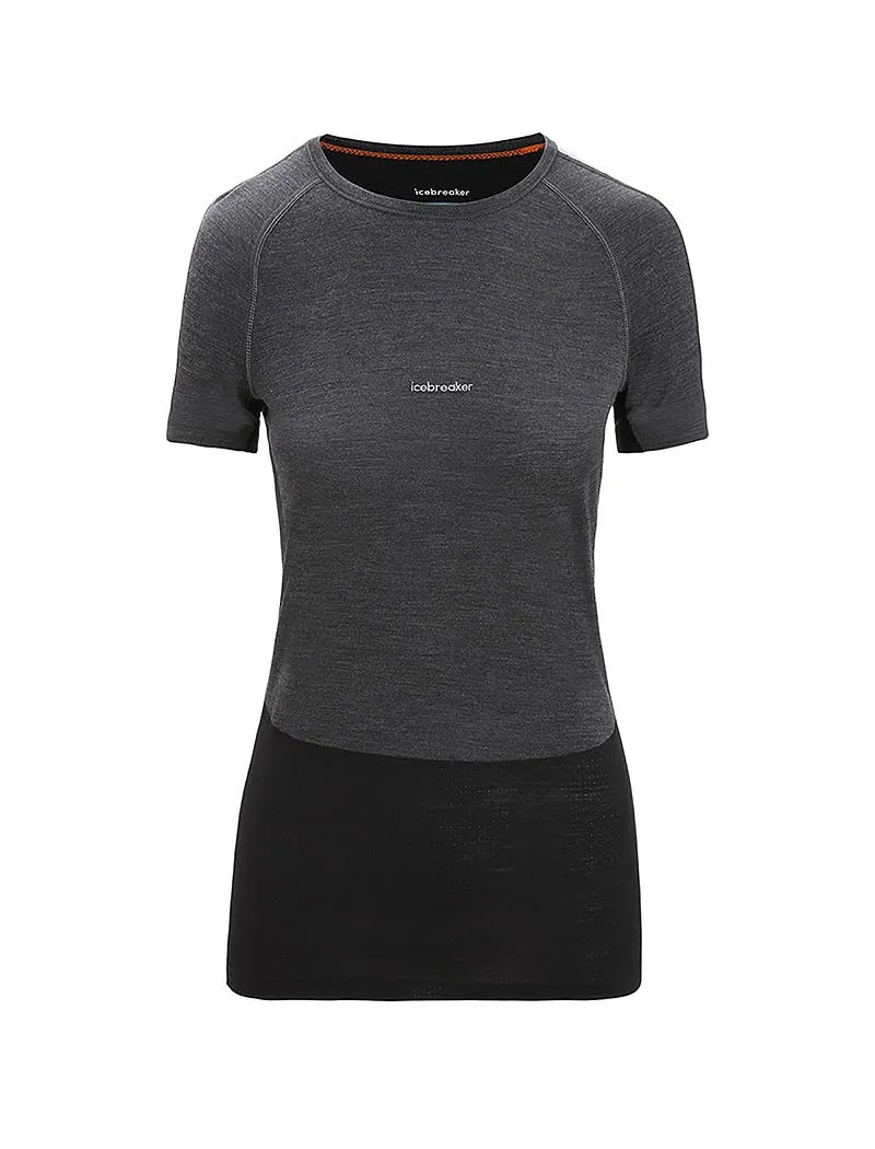 Icebreaker 125 ZoneKnit™ Short Sleeve Crew Thermal Top - Woman - Jet Heather/black - Size L sold by Icebreaker