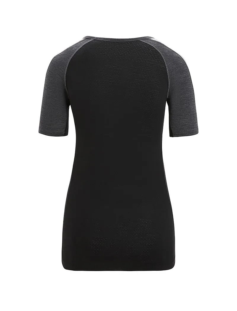 Icebreaker 125 ZoneKnit™ Short Sleeve Crew Thermal Top - Woman - Jet Heather/black - Size L sold by Icebreaker product image thumbnail 2