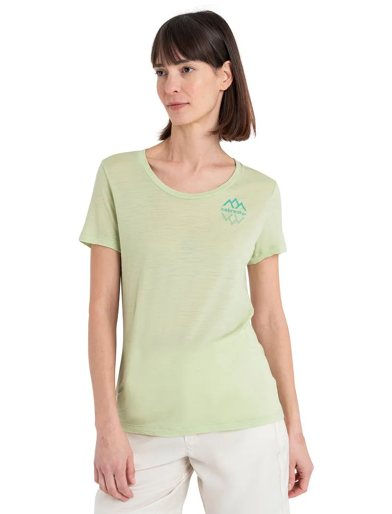 Merino 150 Tech Lite Short Sleeve Scoop T-Shirt Icebreaker Logo Reflections - Woman - Glazen - Size S sold by Icebreaker