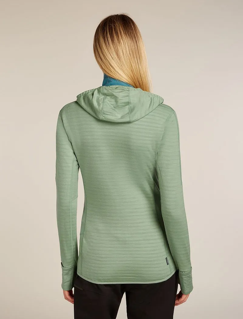 Icebreaker Merino Blend 300 RealFleece™ Descender Long Sleeve Zip Hoodie - Woman - Seaglass - Size XS sold by Icebreaker product image thumbnail 2