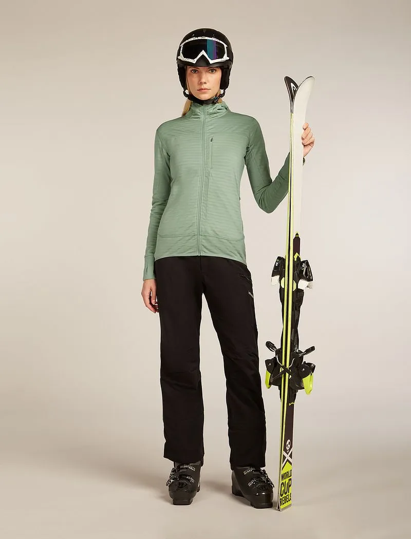 Icebreaker Merino Blend 300 RealFleece™ Descender Long Sleeve Zip Hoodie - Woman - Seaglass - Size XS sold by Icebreaker product image thumbnail 4