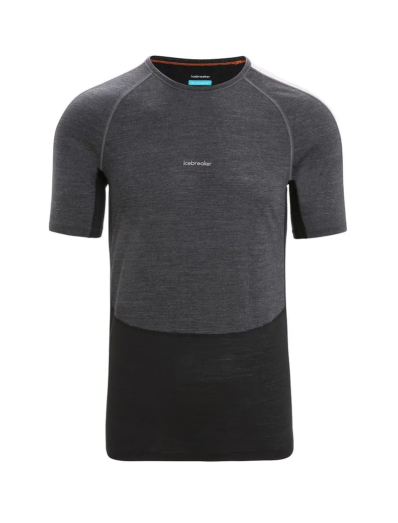 Icebreaker 125 ZoneKnit™ Short Sleeve Crew Thermal Top - Man - Jet Heather/black - Size L sold by Icebreaker
