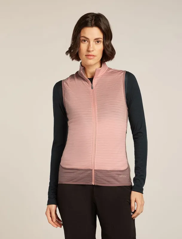 Icebreaker Merino Blend 300 RealFleece™ Descender Vest - Woman - Summit/blush - Size XL sold by Icebreaker